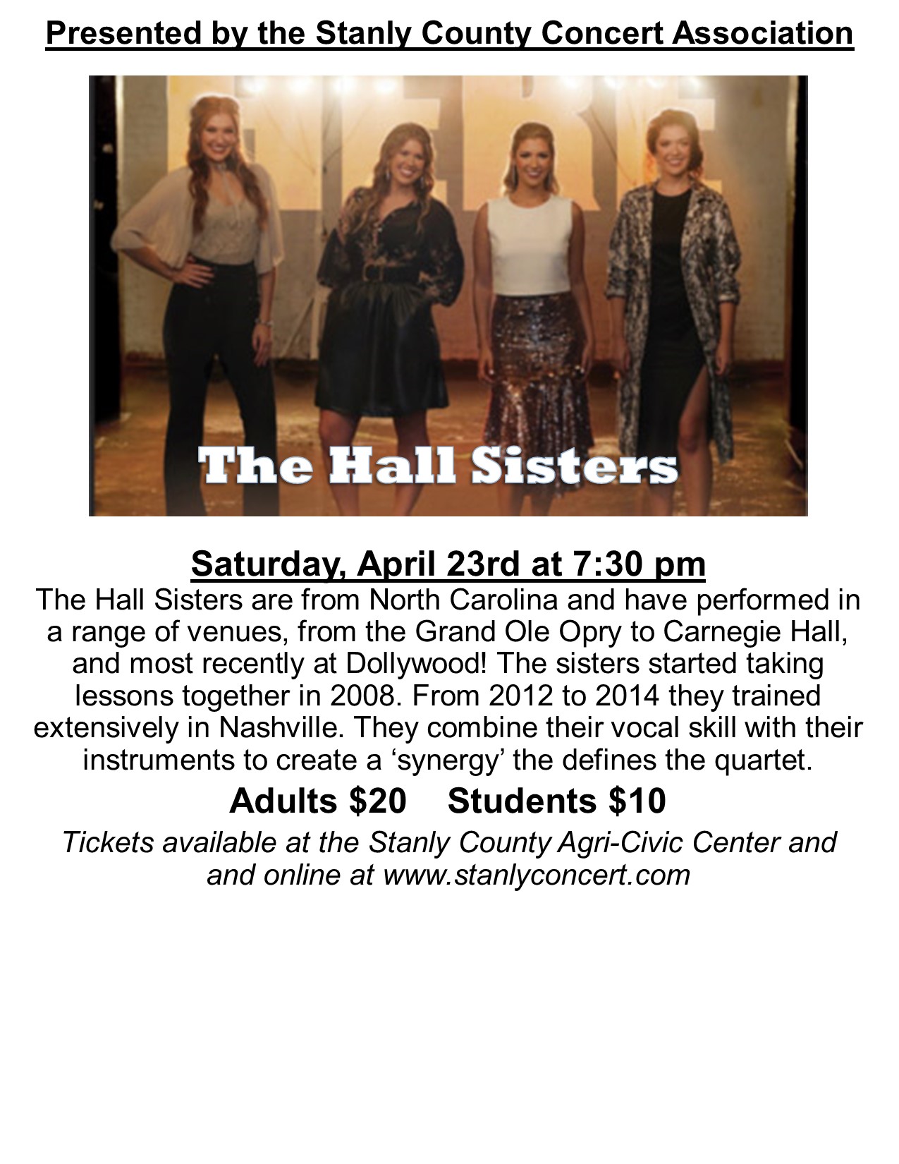 SCCA Presents The Hall Sisters